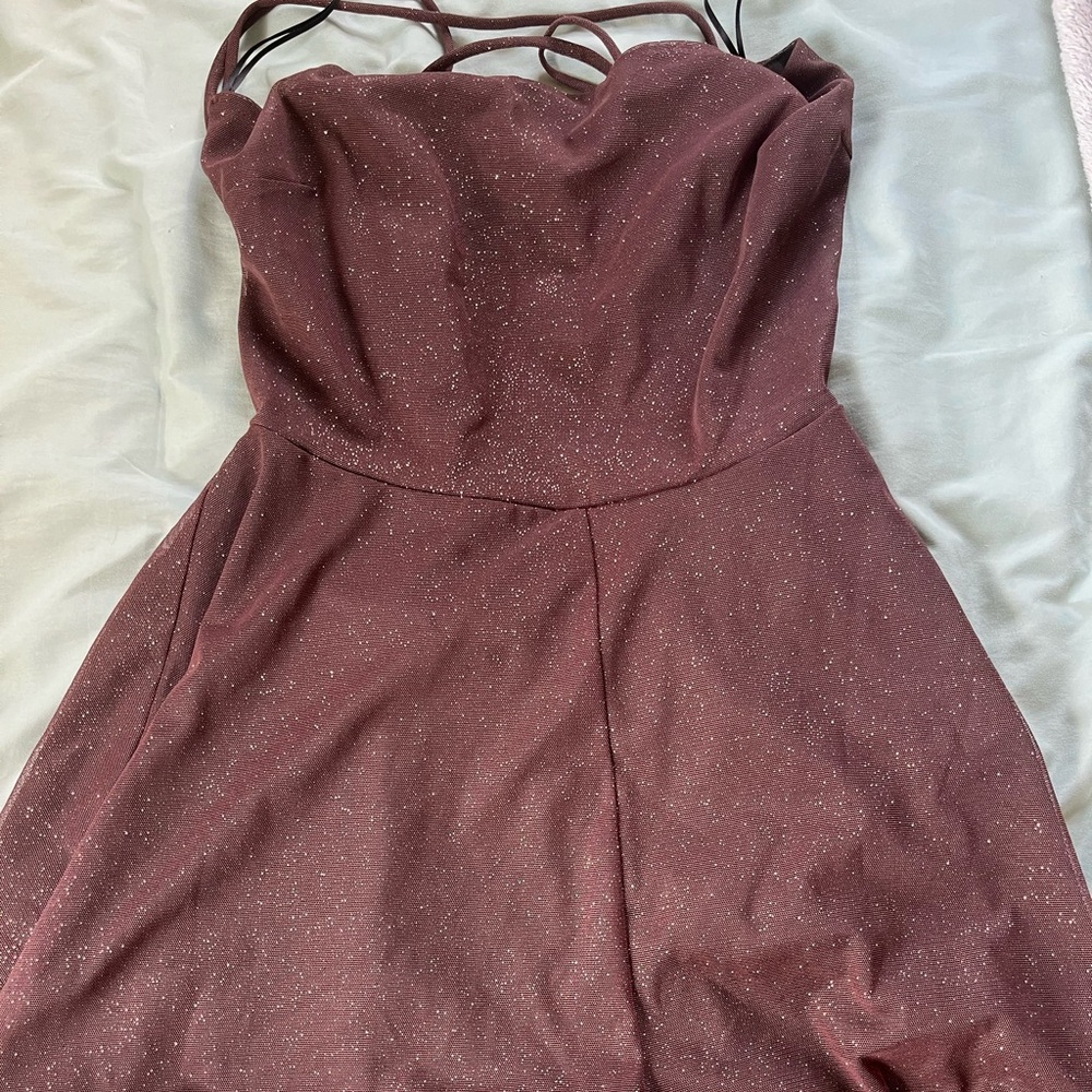 WINDSOR sparkly brown one piece with open back